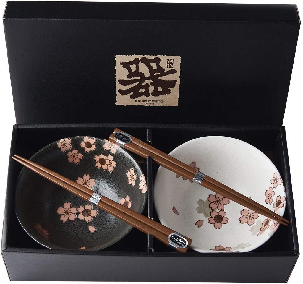 Made In Japan Set misek Cherry Blossom s hůlkami 400 ml 2 ks