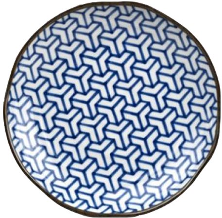 Jídelní talíř HERRINGBONE INDIGO IKAT 23 cm, MIJ