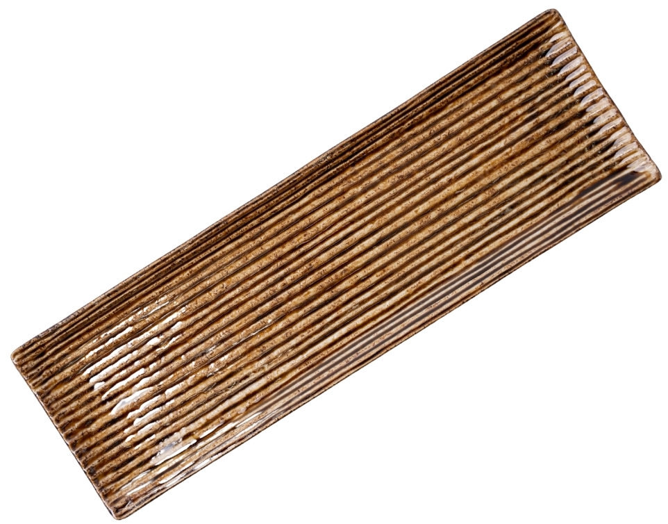 Made in Japan Servírovací talíř Contour 33 x 10,5 cm, jantarový, keramika
