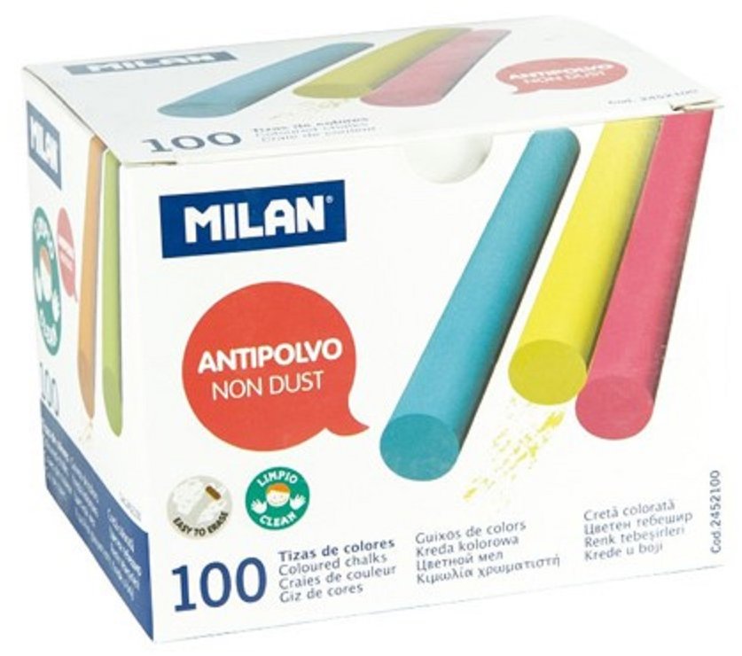 Bezprašné kulaté, barevné křídlo Milan 2452100 - 100 ks