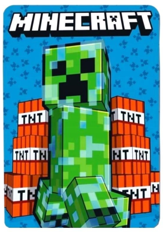 Mister Licence Flísová deka Minecraft modrá 100 × 140 cm