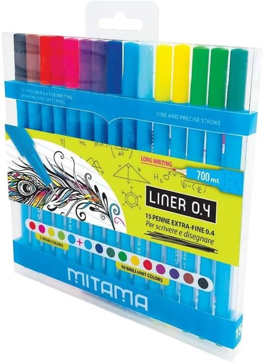 MITAMA Fluo&Brillant 0,4/15 ks - výjimečný fix s nízkou spotřebou inkoustu a vynikající kvalitou tisku.