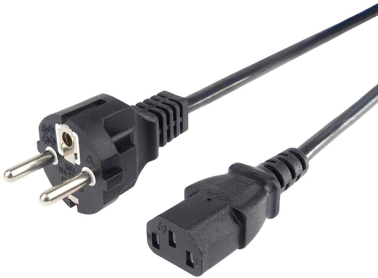 PremiumCord napájecí 230V k PC 2m , přímý konektor do zásuvky