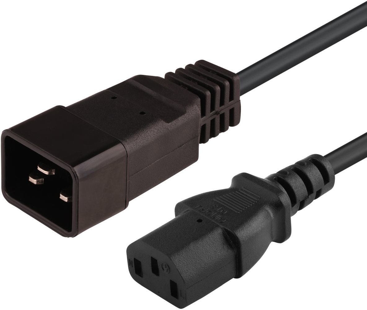 PremiumCord síťový propojovací 230V 10A 2m, konektory IEC 320 C13 - IEC 320 C20