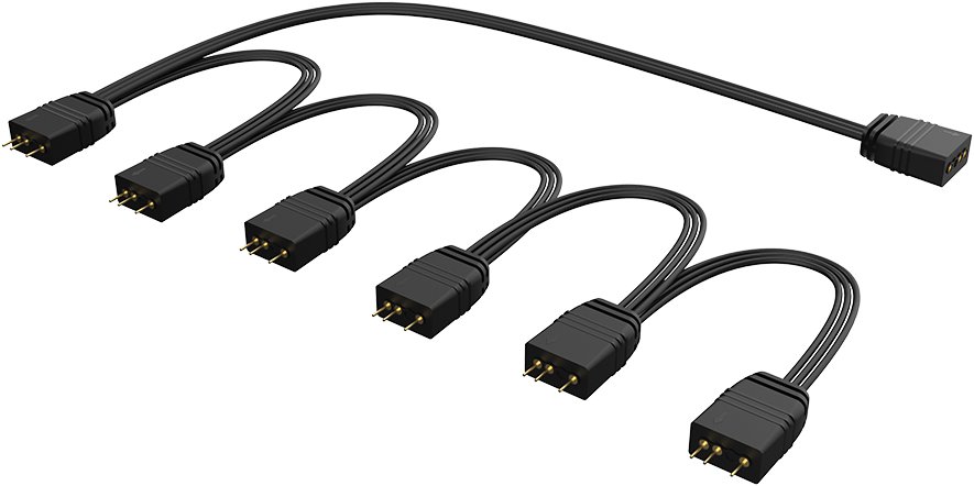 AKASA - 1 na 6 adresovatelný RGB splitter / AK-CBLD13-85BK