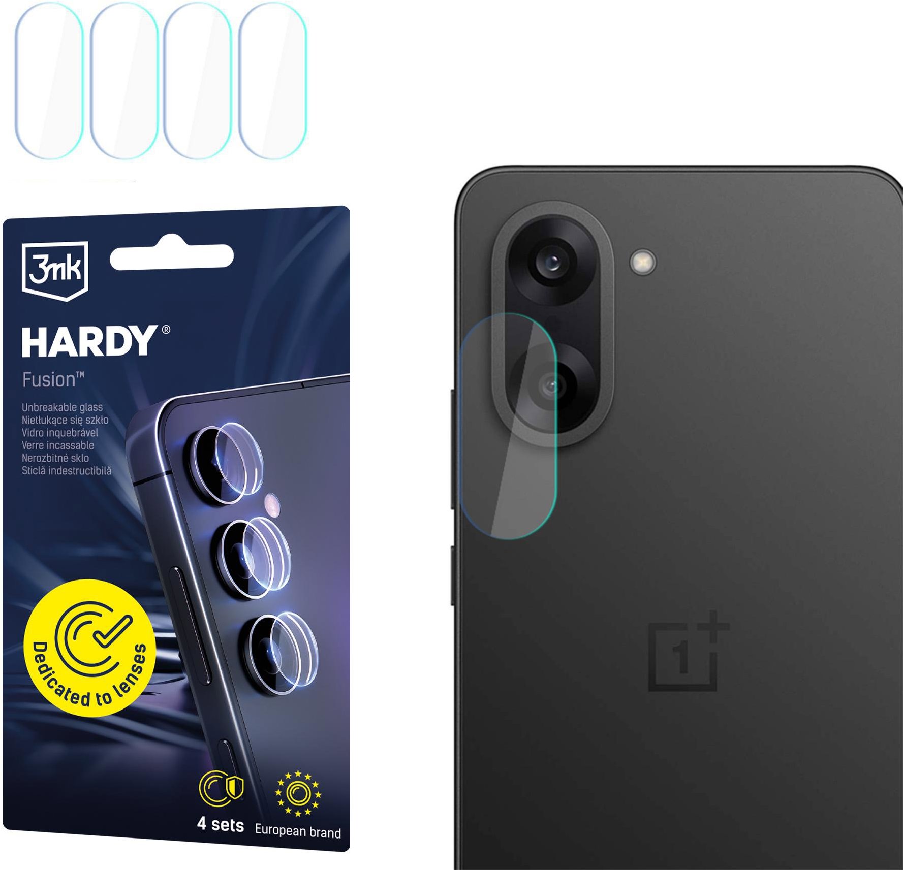 3MK hybridní sklo HARDY Fusion Lens Protection pro OnePlus Nord CE5 (4ks)