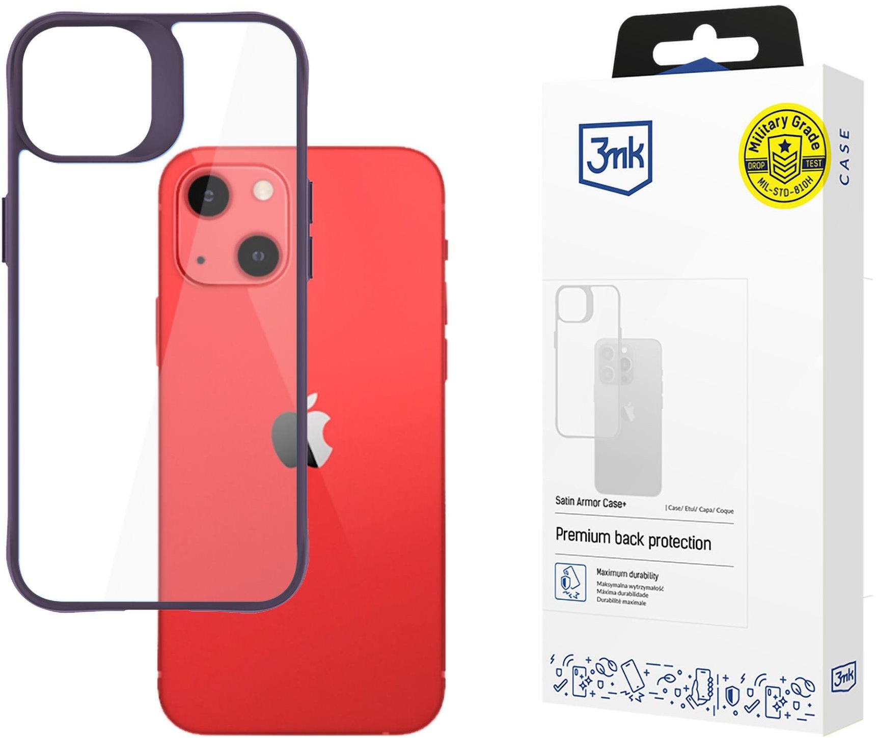 3MK Satin Armor Case+ Purple pro Apple iPhone 13