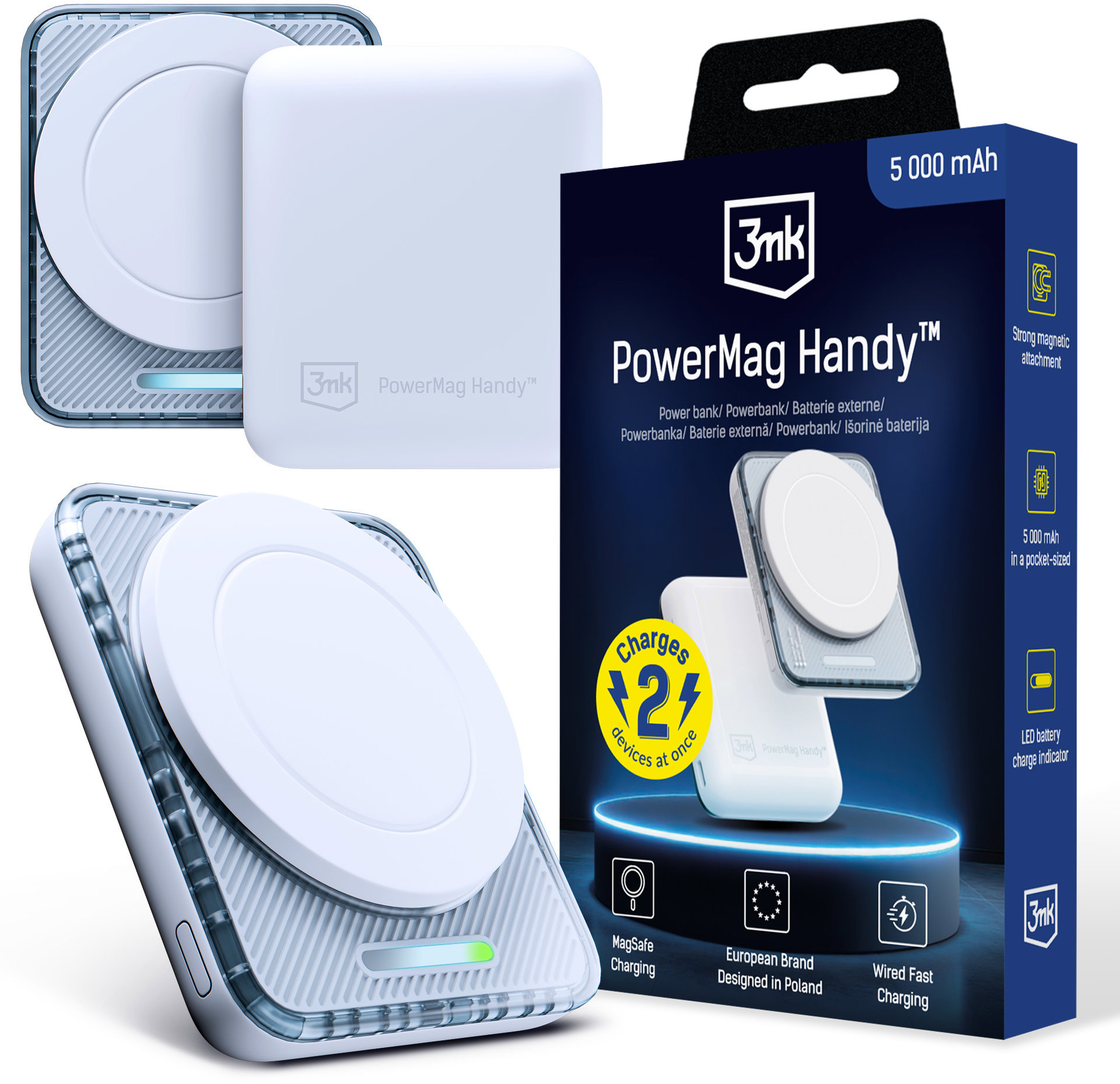 3MK PowerMag Handy 22.5W MagSafe 5,000mAh White