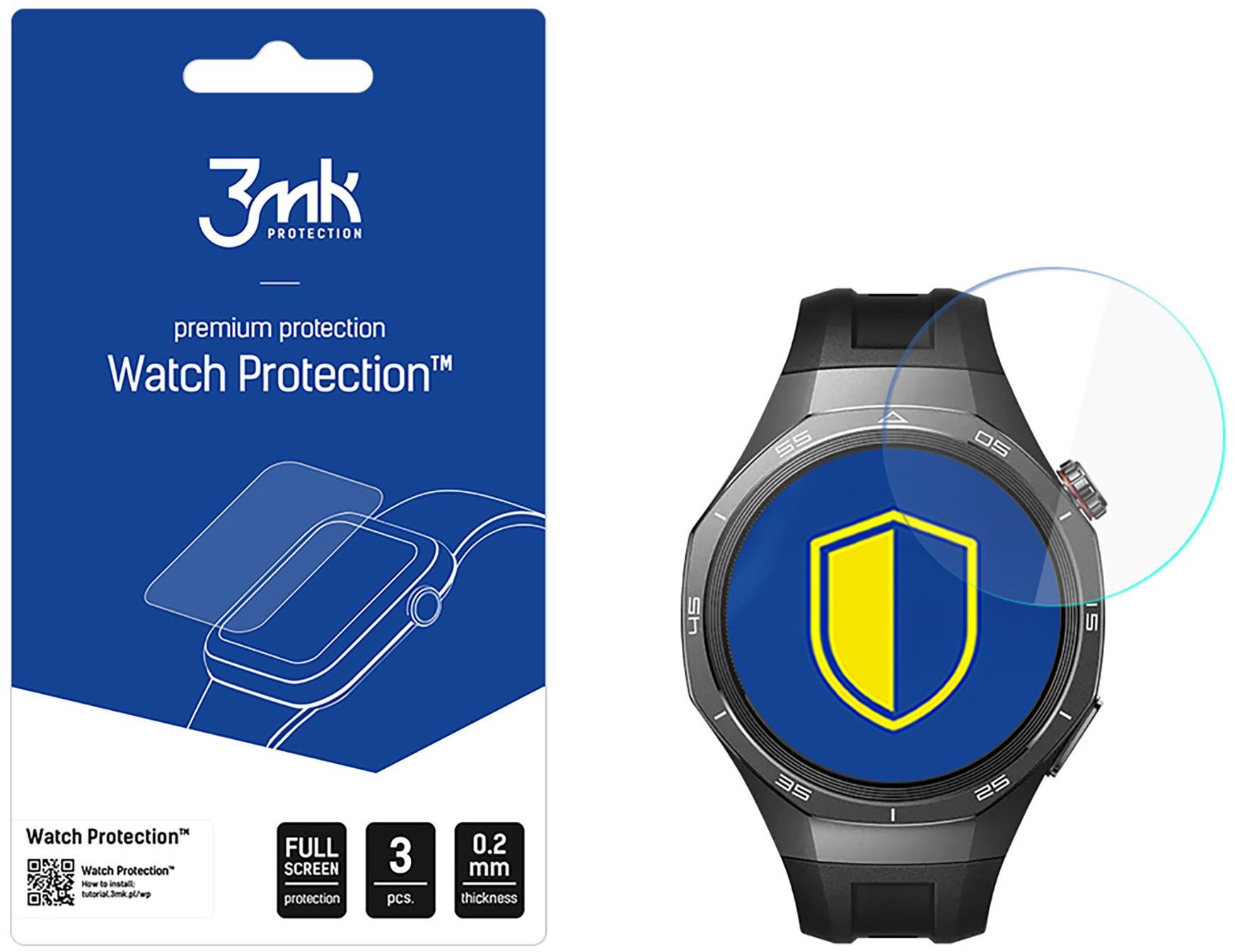 3MK hybridní sklo Watch Protection FlexibleGlass pro Huawei Watch GT5 Pro 46mm