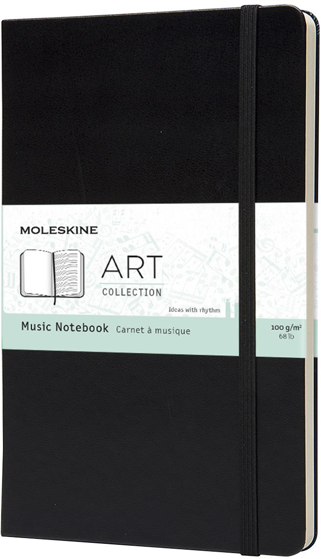 Moleskine L - notový blok s černou obálkou a bílým papírem