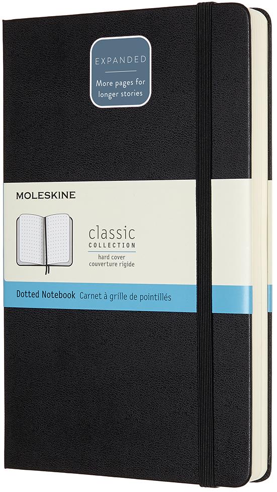 MOLESKINE L expanded zápisník s tvrdými deskami a tečkovaným papírem