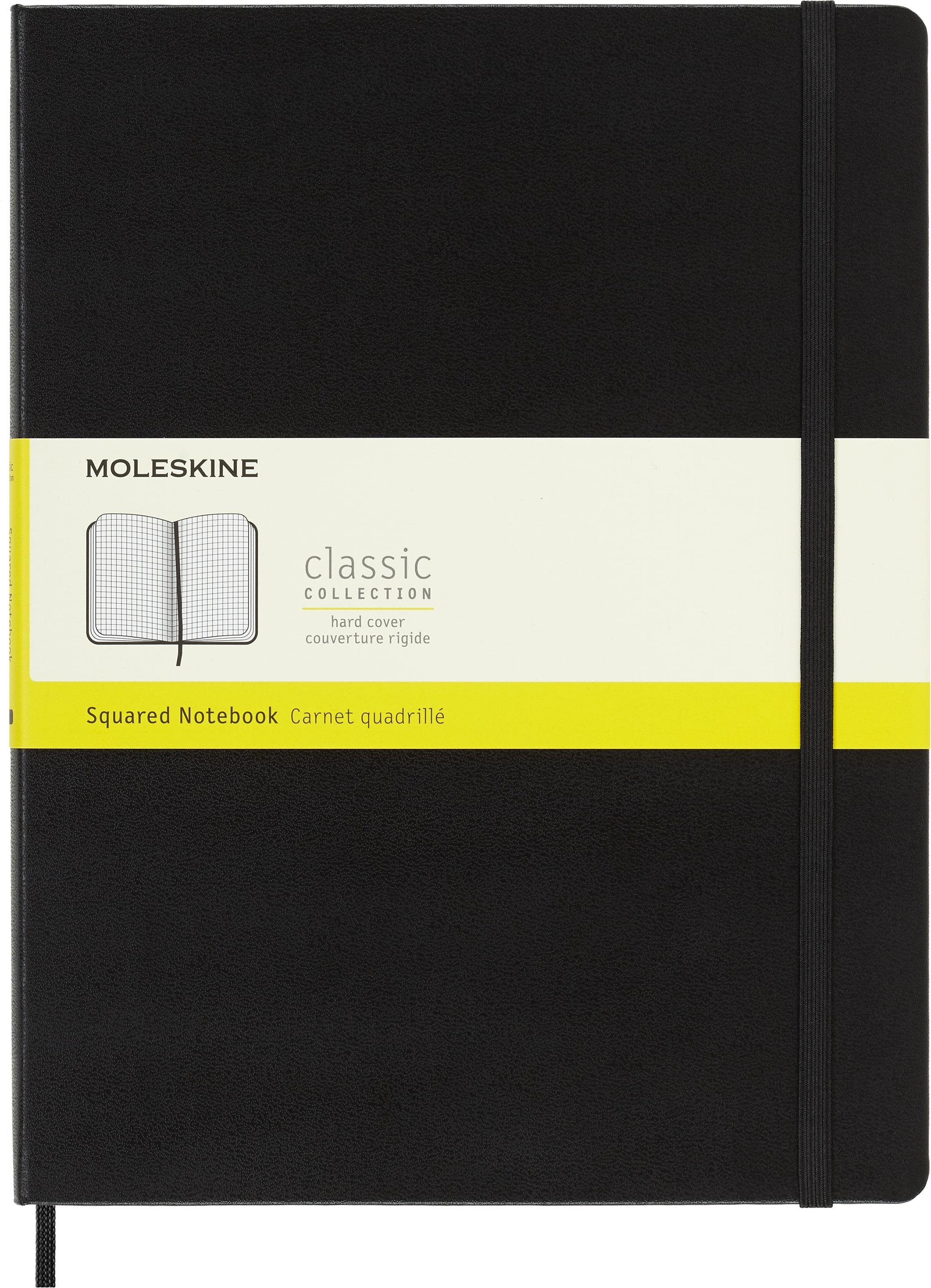 Zápisník Moleskine S s tvrdými deskami a čtverečkovaným papírem v černé barvě