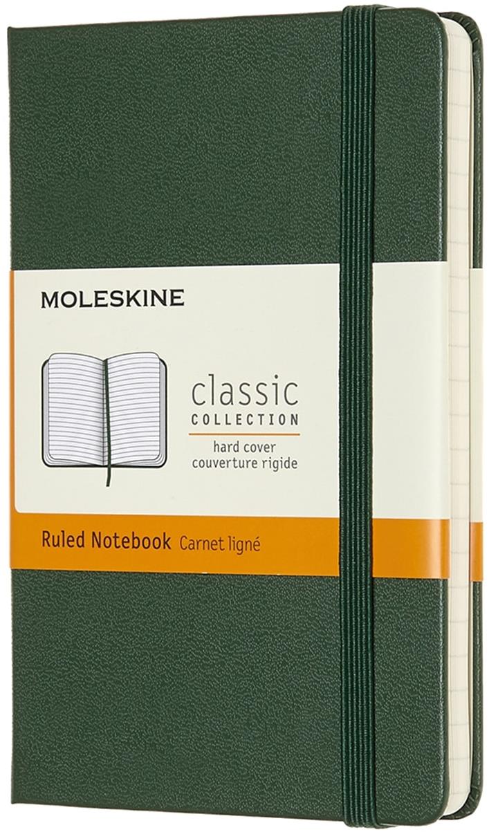 Zelený MOLESKINE XL zápisník s tvrdými deskami a linkovanými stránkami