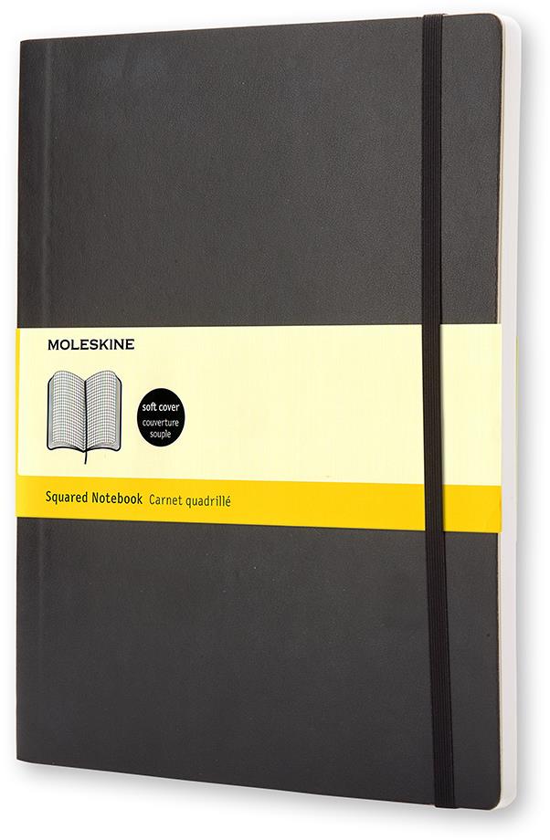 MOLESKINE XL černý zápisník s měkkými deskami a čtverečkovaným papírem