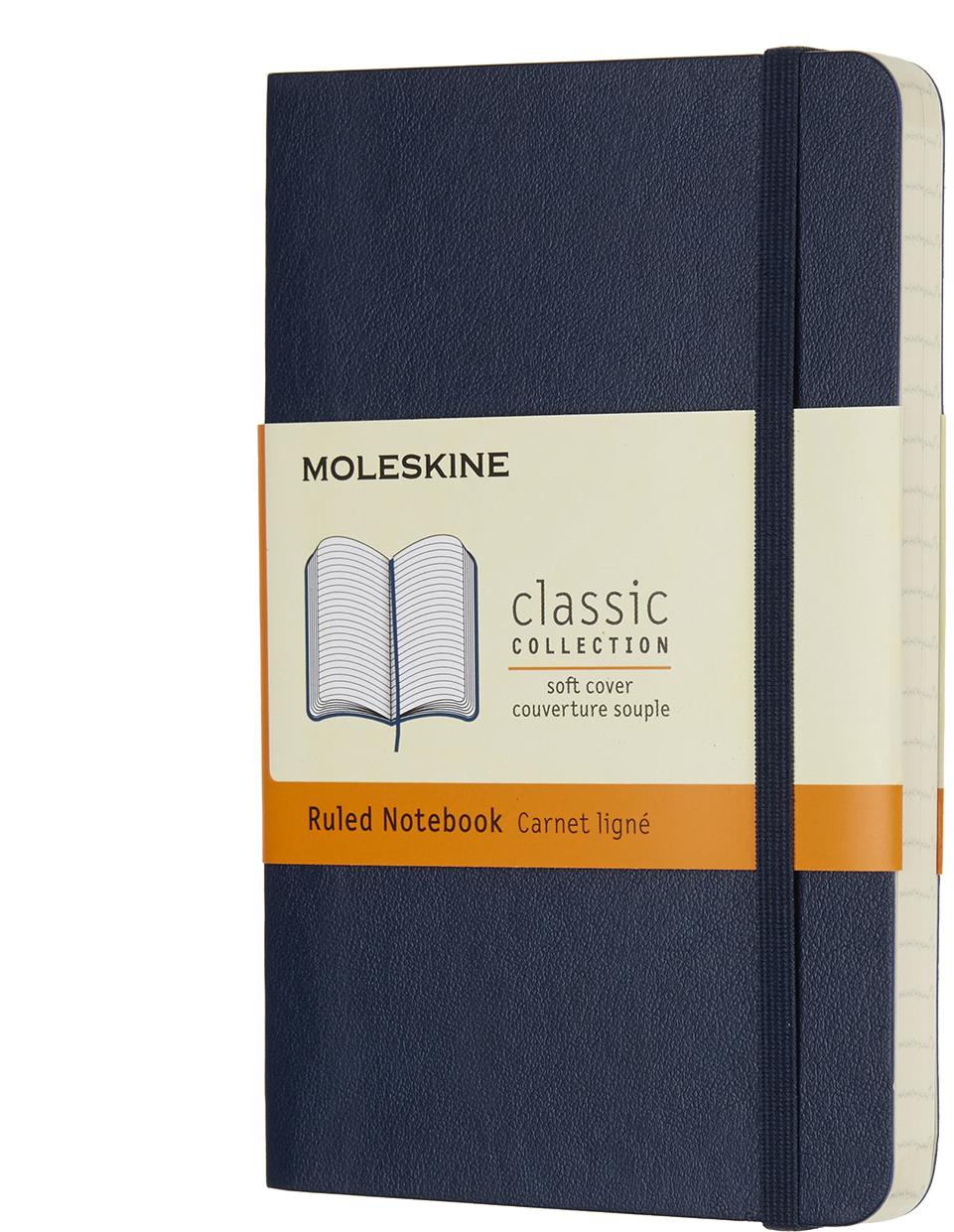 Moleskine XL modrý zápisník s měkkými deskami a linkovanými stránkami