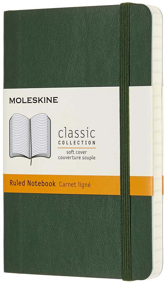 MOLESKINE L - měkké desky, linkovaný, zelený