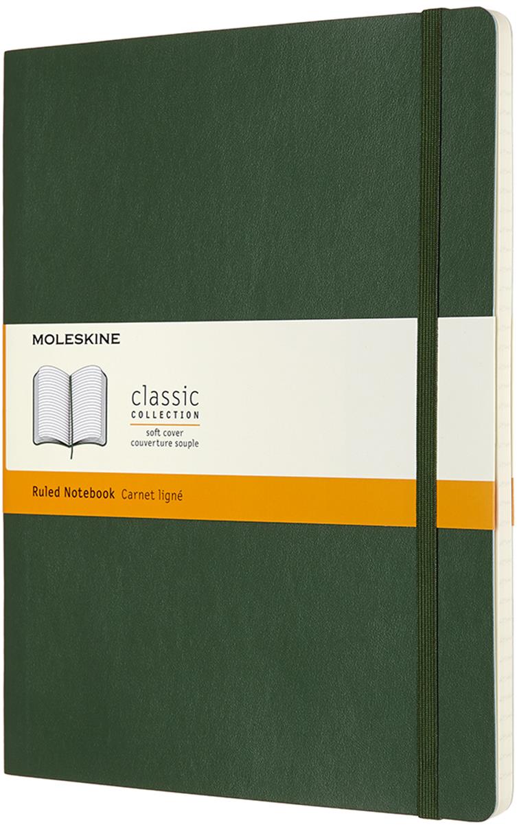 MOLESKINE L - měkké desky, linkovaný, zelený
