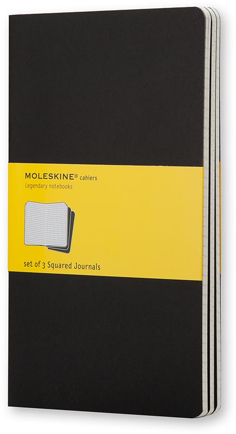 Moleskine S čtverečkovaný sešit v černé barvě, balení 3 ks