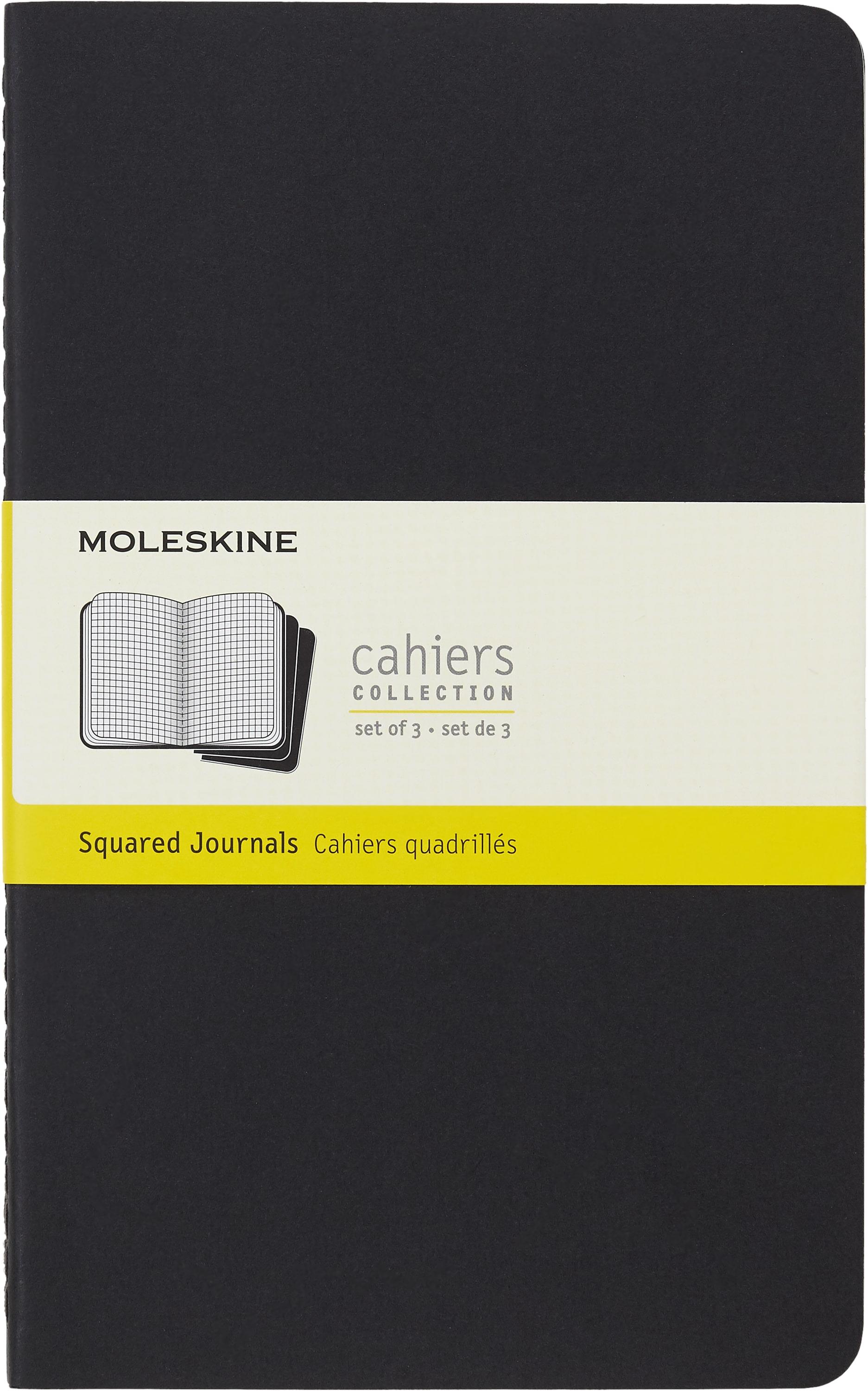 Moleskine S čtverečkovaný sešit v černé barvě, balení 3 ks