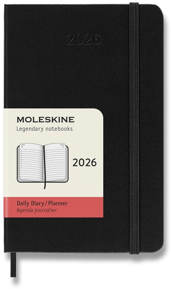 MOLESKINE 2026 L denní, tvrdé desky, černý