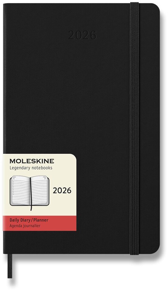 MOLESKINE 2026 L denní, tvrdé desky, černý