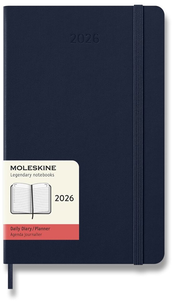 MOLESKINE 2026 - denní, tvrdé desky, modrý