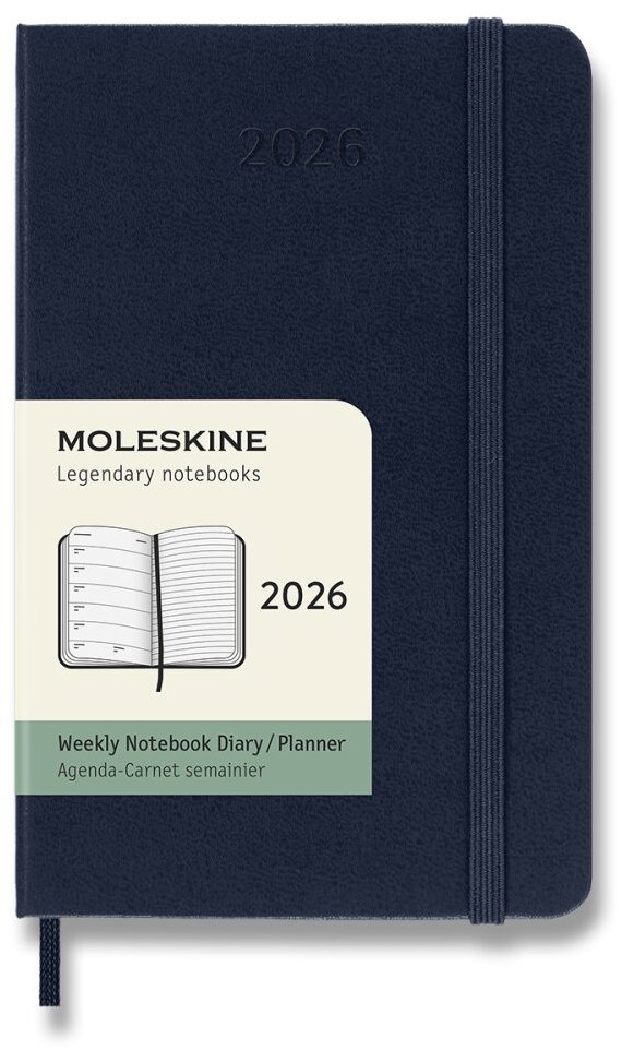 MOLESKINE 2026 - Týdenní, tvrdé desky, modrý