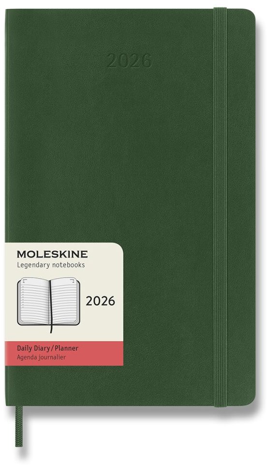 MOLESKINE 2026 - denní, měkké desky, zelený