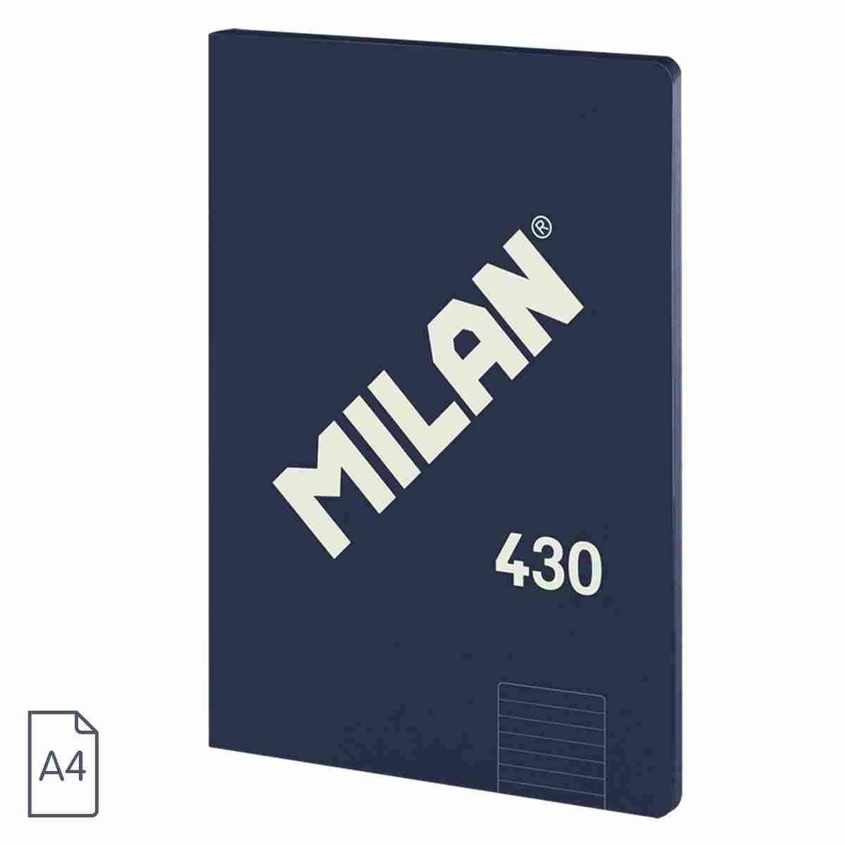 MILAN lepený A4 s linkovaným papírem, modrý