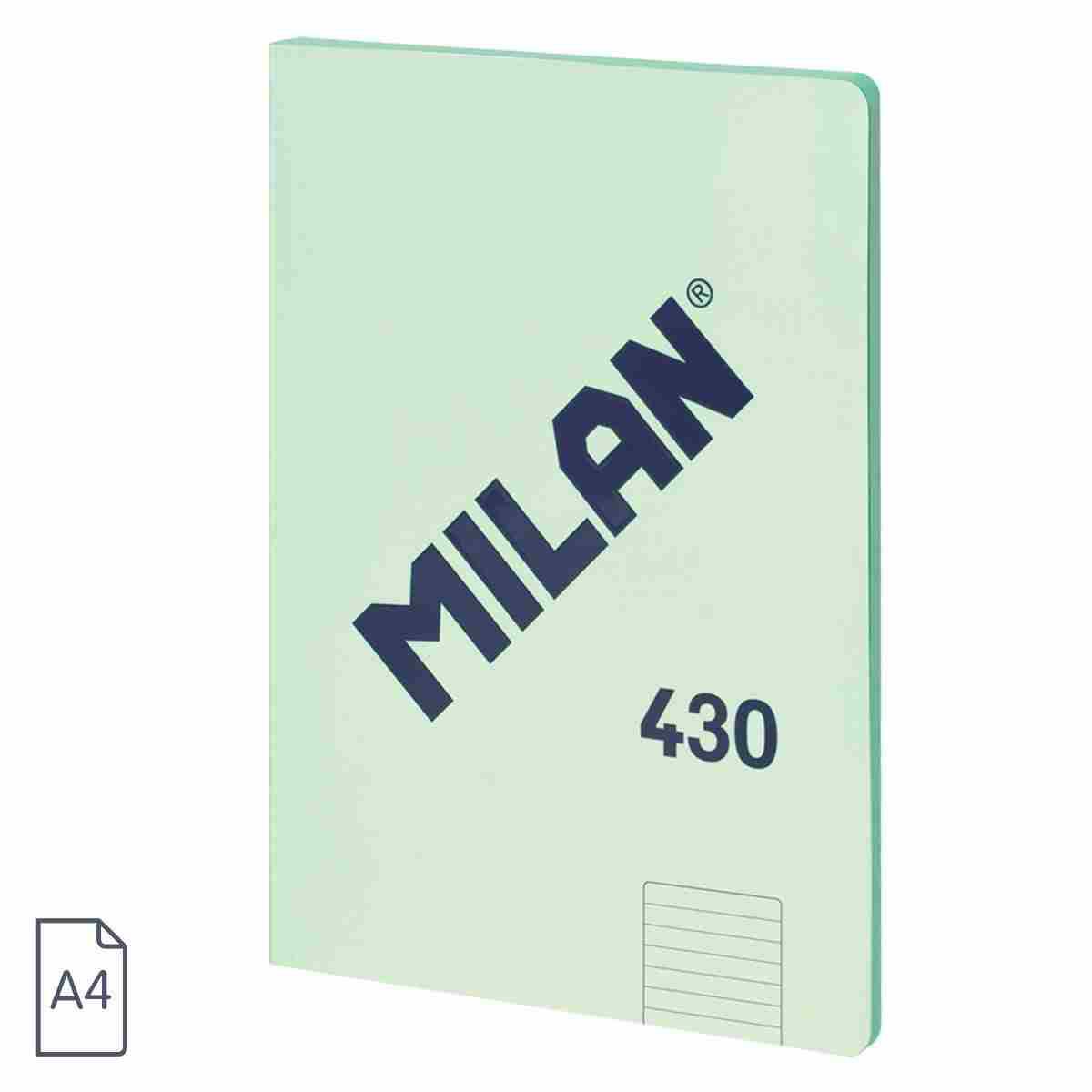 MILAN lepený A4 s linkovaným papírem, zelený