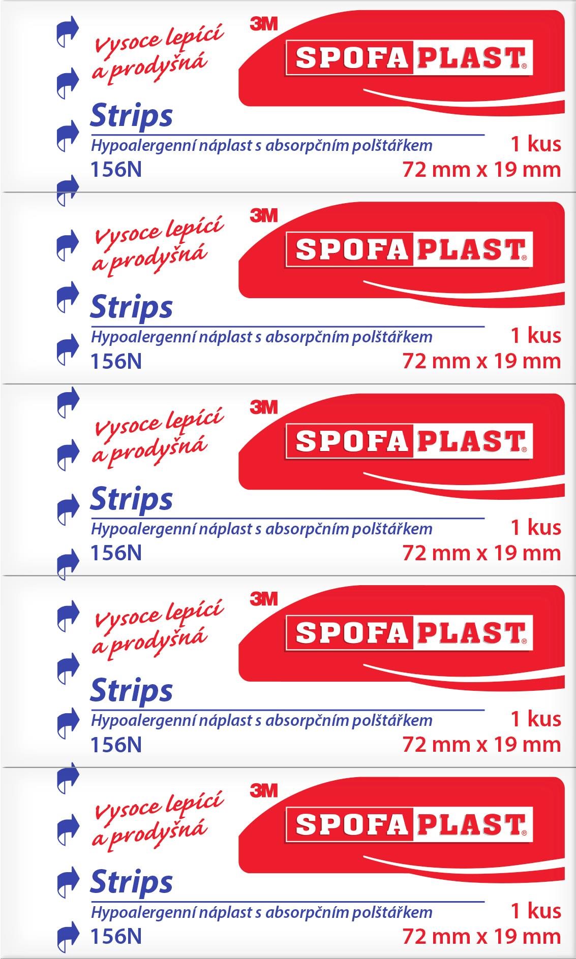 Spofaplast Strips 156N, 72 mm × 19 mm, 5 ks