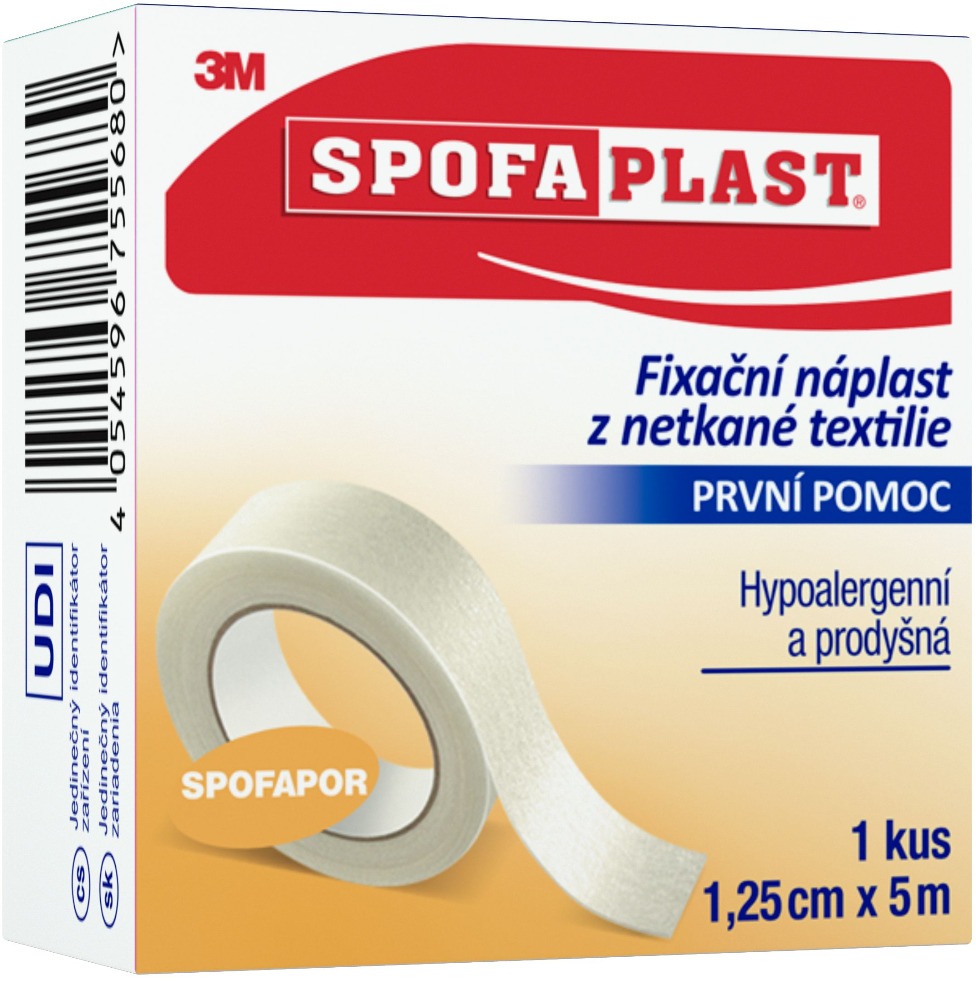 Spofaplast Fixační náplast z netkané textilie 731, 5 m × 12,5 mm, 1 ks