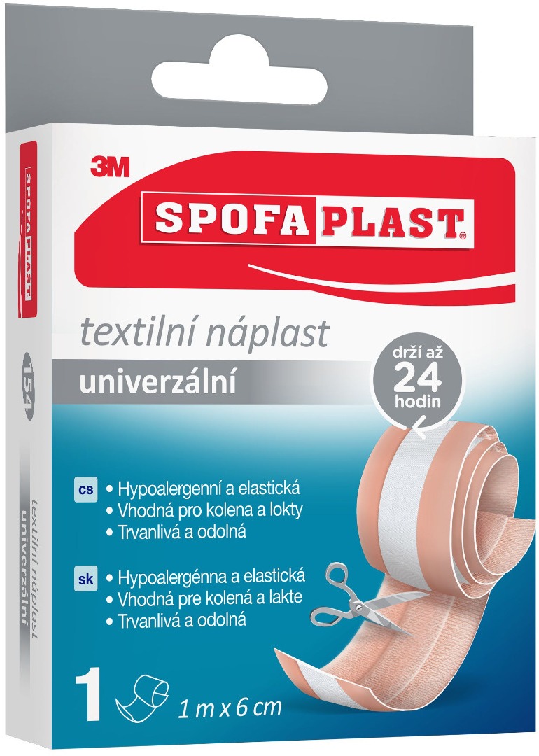 Spofaplast Textilní elastická náplast 154, 1 m × 6 cm, 1 ks