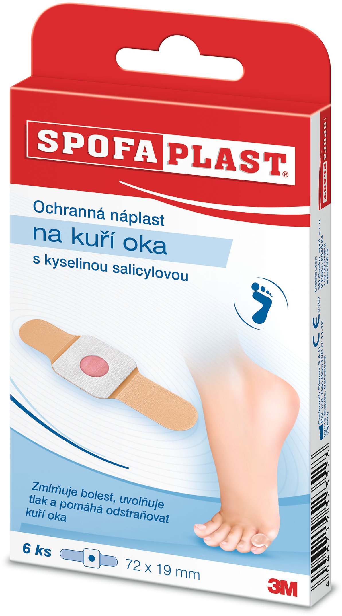 Spofaplast Náplasti na kuří oka s kyselinou salicylovou 183, 70 mm × 12,5 mm, 6 ks