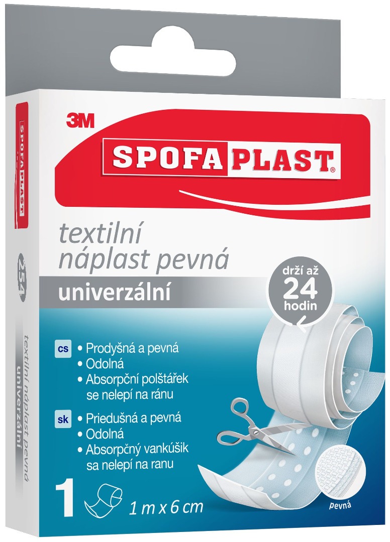 Spofaplast 254 Pevná textilní náplast 6 cm x 1 m, 1ks