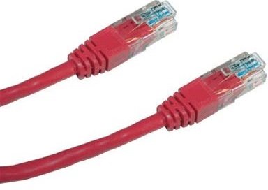 Datacom CAT5E UTP červený 0.5m