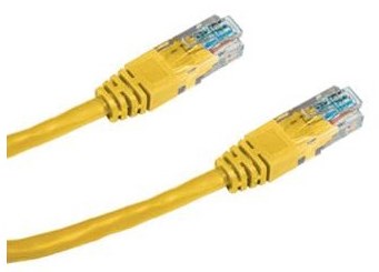 Kabel Datacom CAT6, UTP, 0.25m žlutý