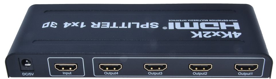 PremiumCord Externí HDMI Splitter, 4x port HDMI 1.4 černý
