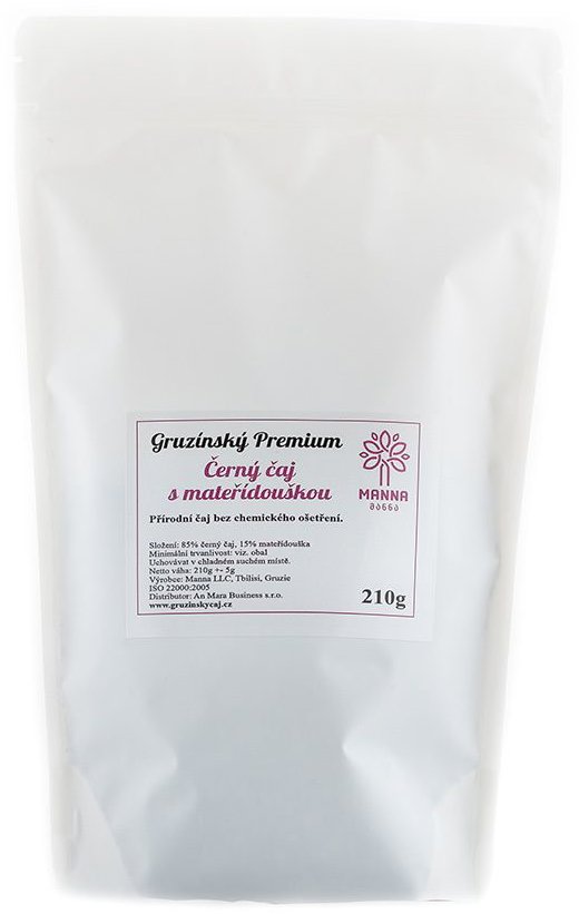 Manna Gruzínský černý čaj Premium s mateřídouškou sypaný 210 g