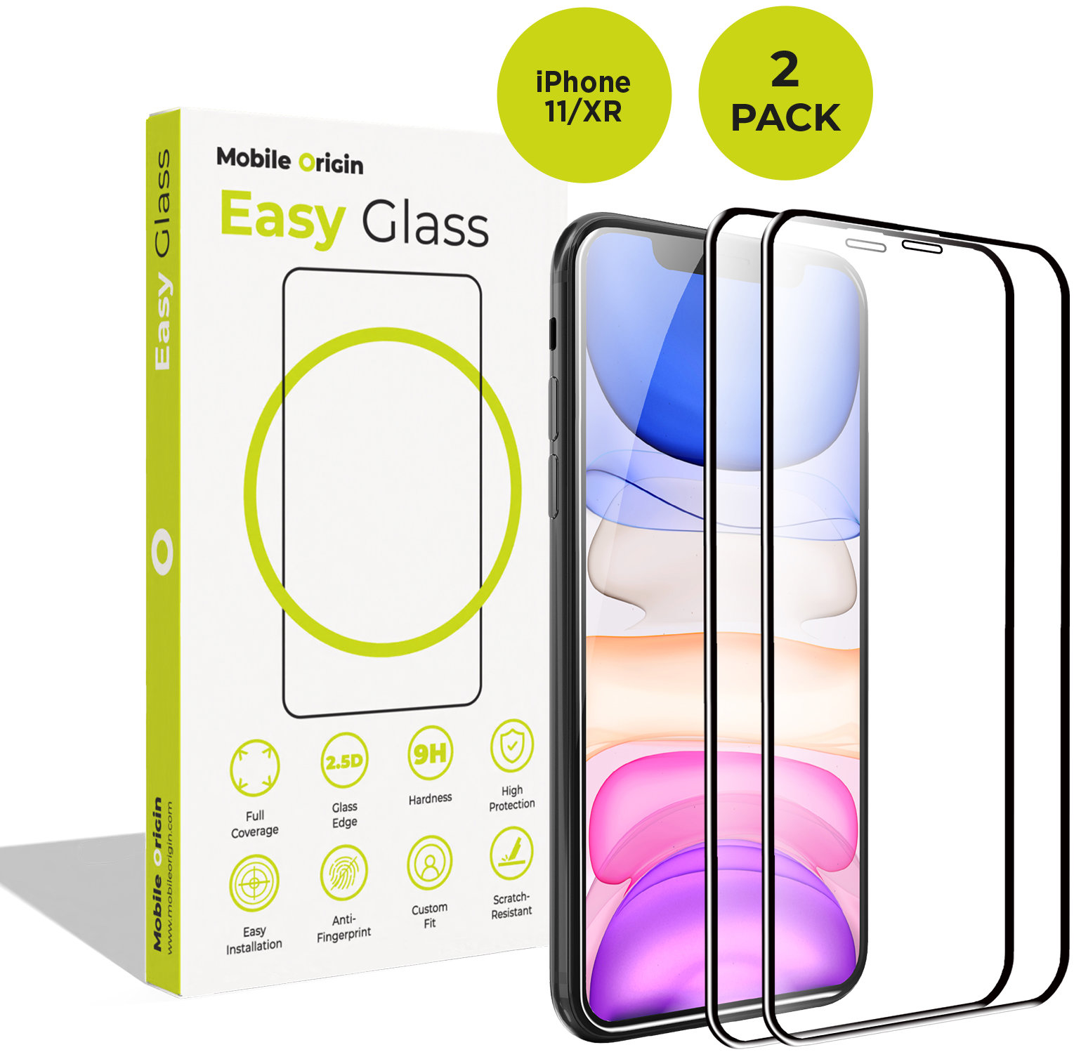 Mobile Origin EasyGlass iPhone 11/XR 2 pack