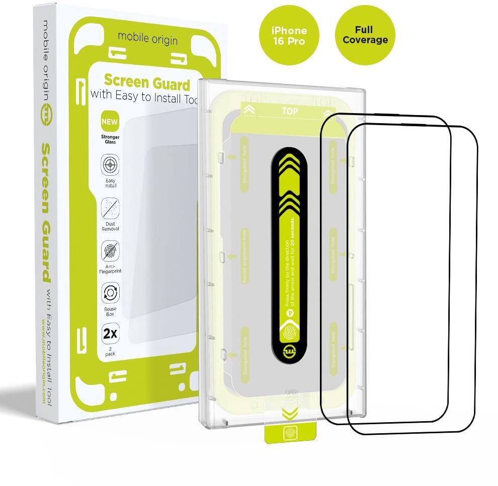 Mobile Origin Screen Guard With Easy Applicator 2 Pack iPhone 16 Pro