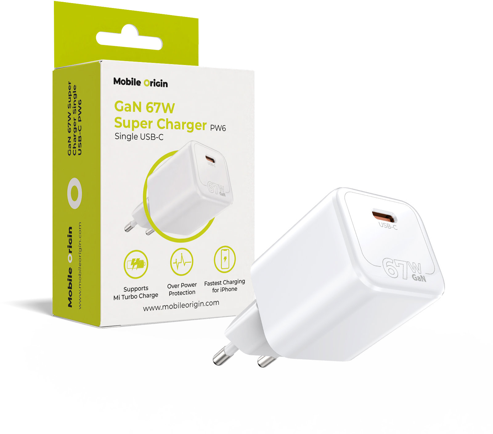 Mobile Origin GaN 67W Super Charger Single USB-C PW6