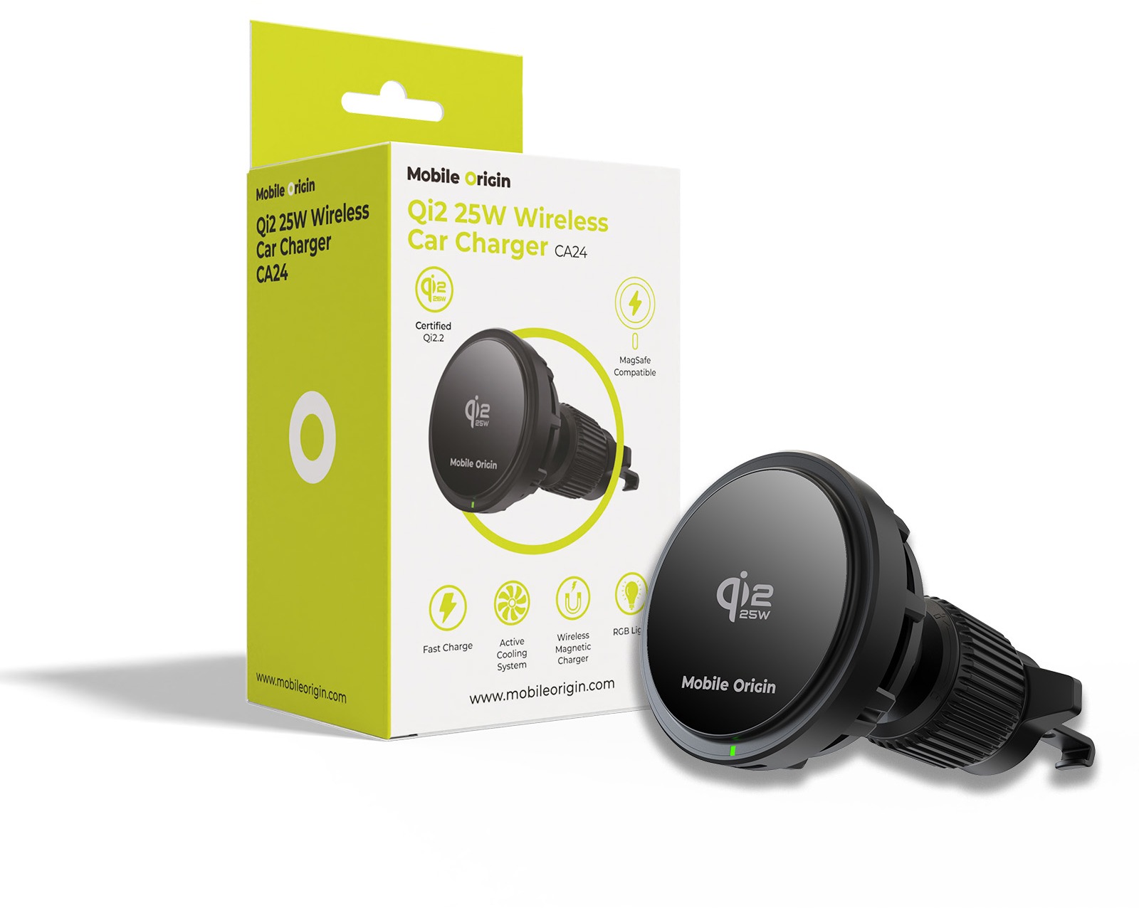 Mobile Origin Qi2 25W Wireless Car Charger CA24