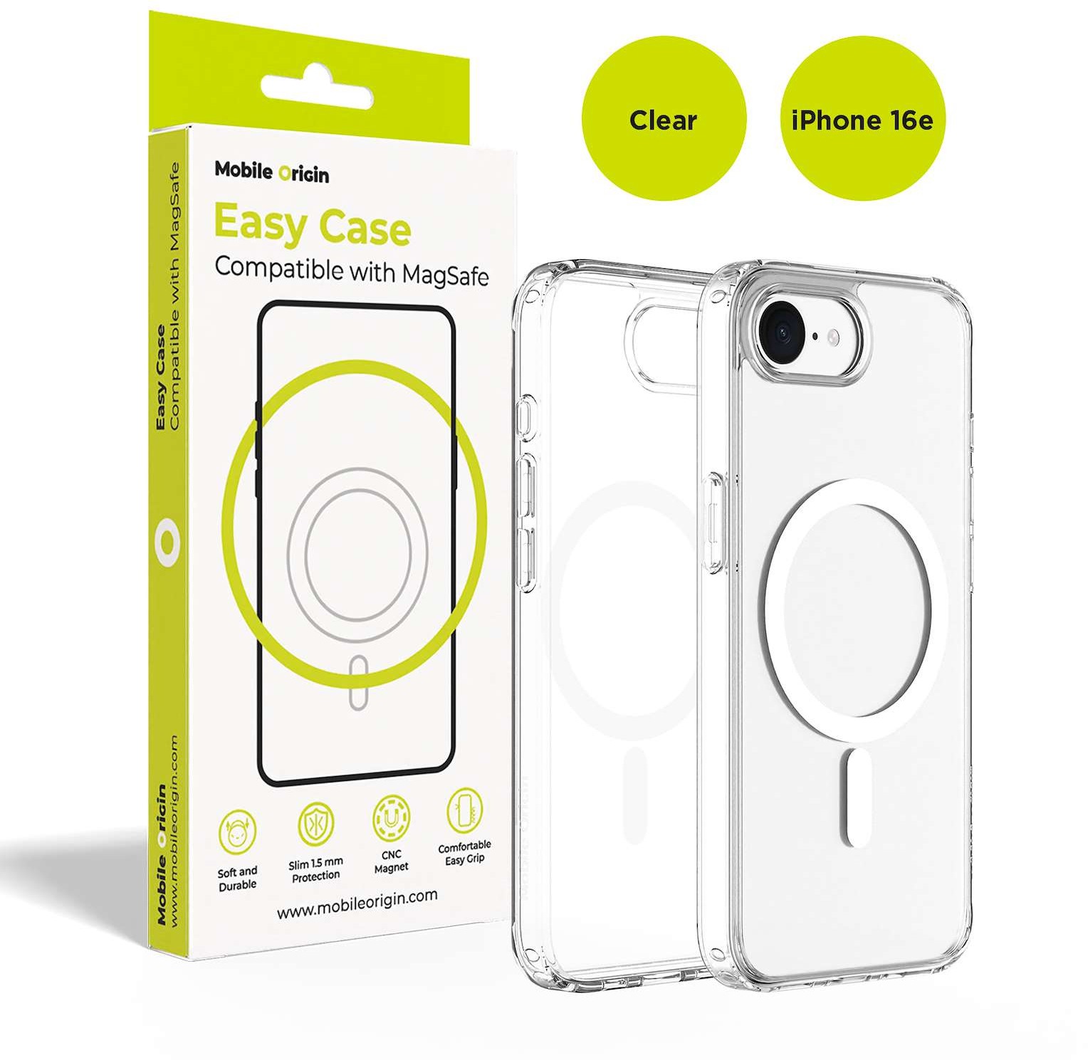 Mobile Origin Hybrid MagSafe Case Clear iPhone 17e/16e