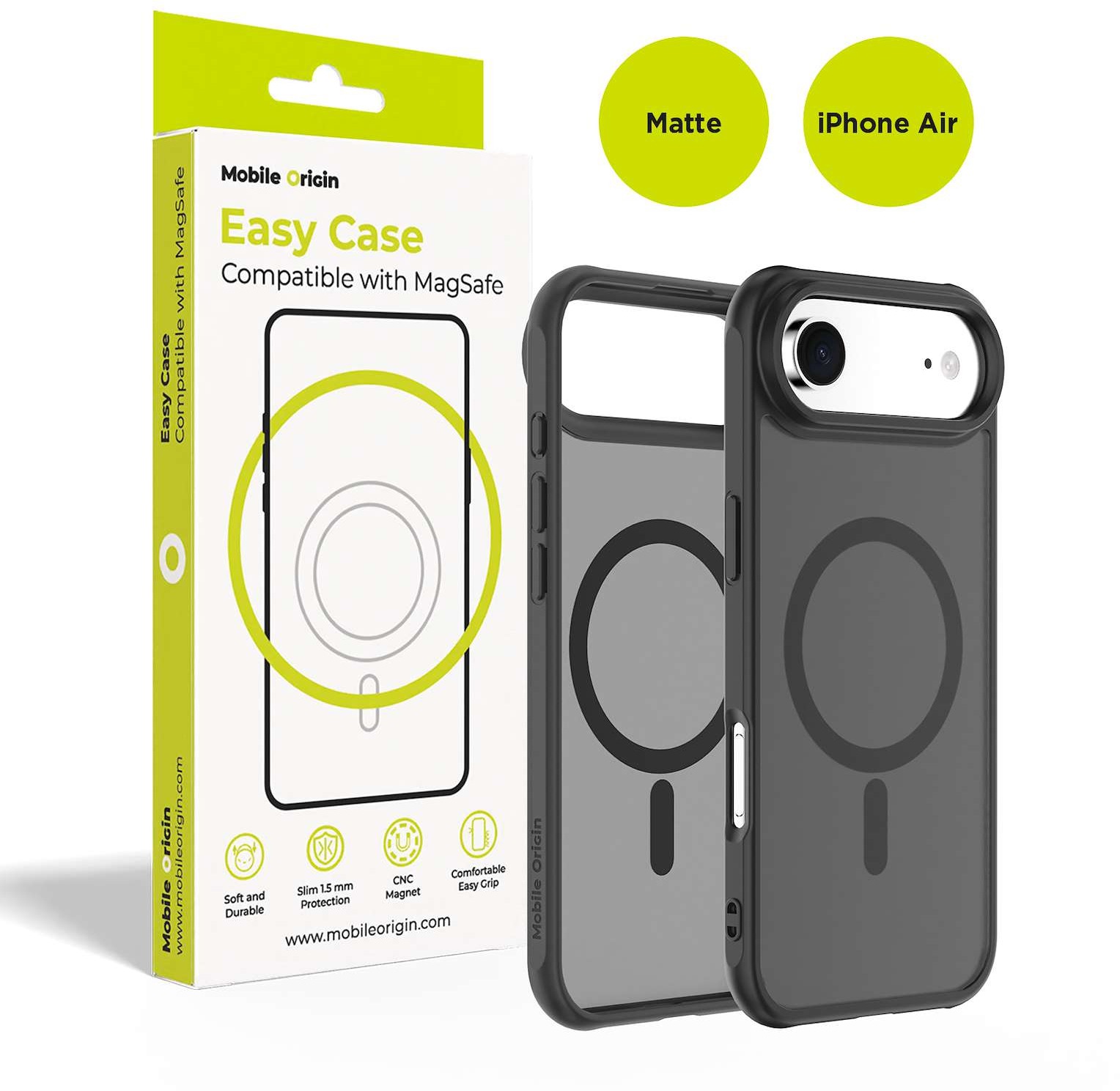 Mobile Origin Hybrid MagSafe Case Matte Black iPhone Air