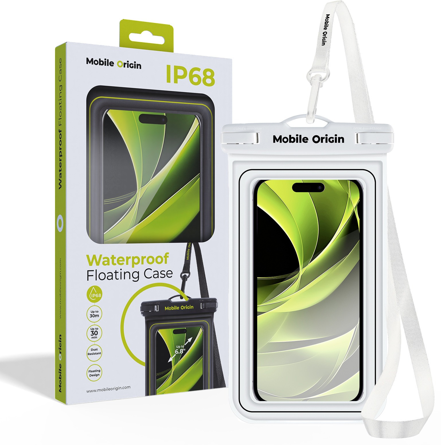 Mobile Origin Waterproof Floating Case 6.8" White/Black