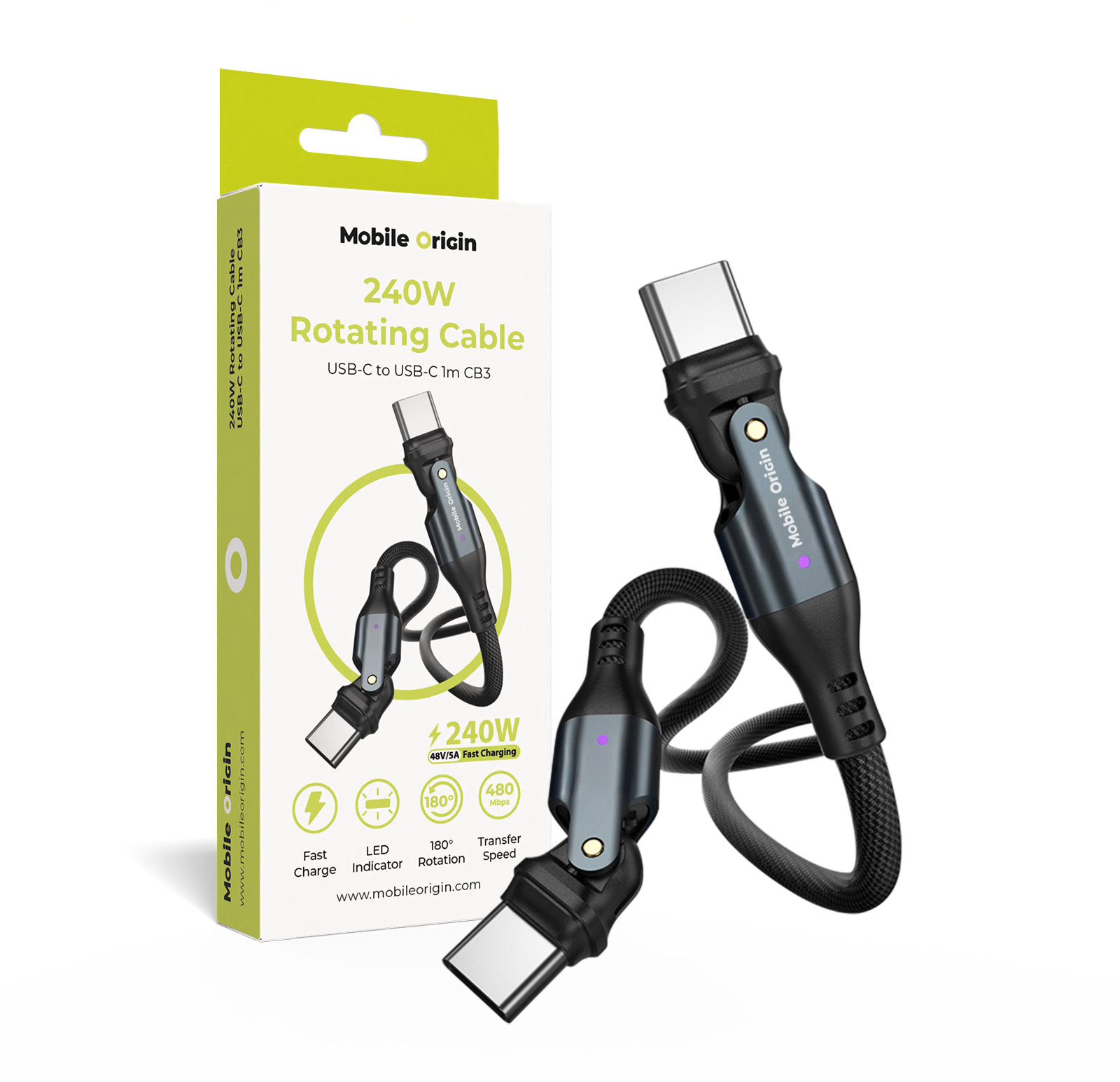 Kabel USB-C ke USB-C CB3 od Mobile Origin