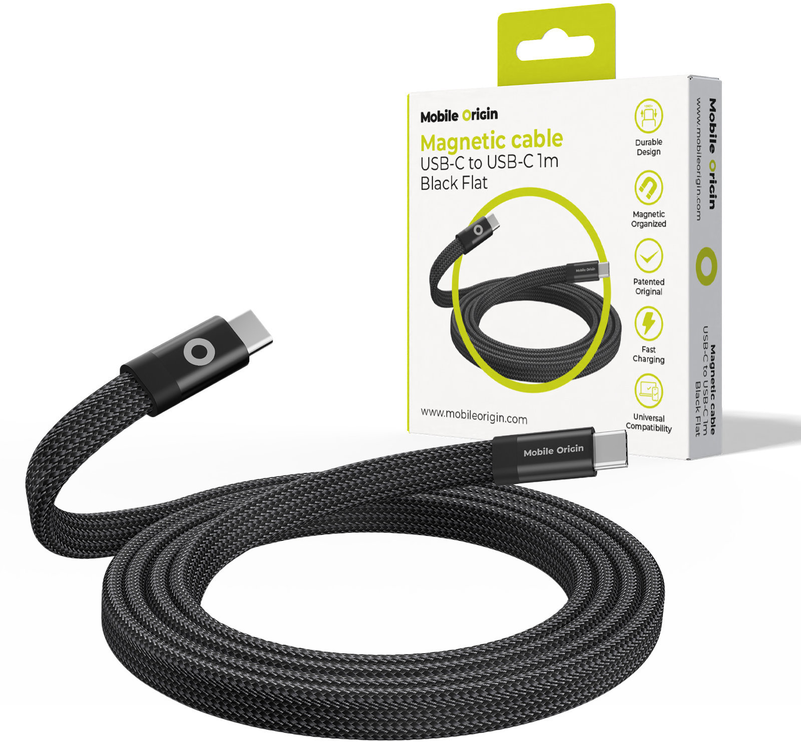 Kabel USB-C k USB-C s magnetickým uchycením od Mobile Origin