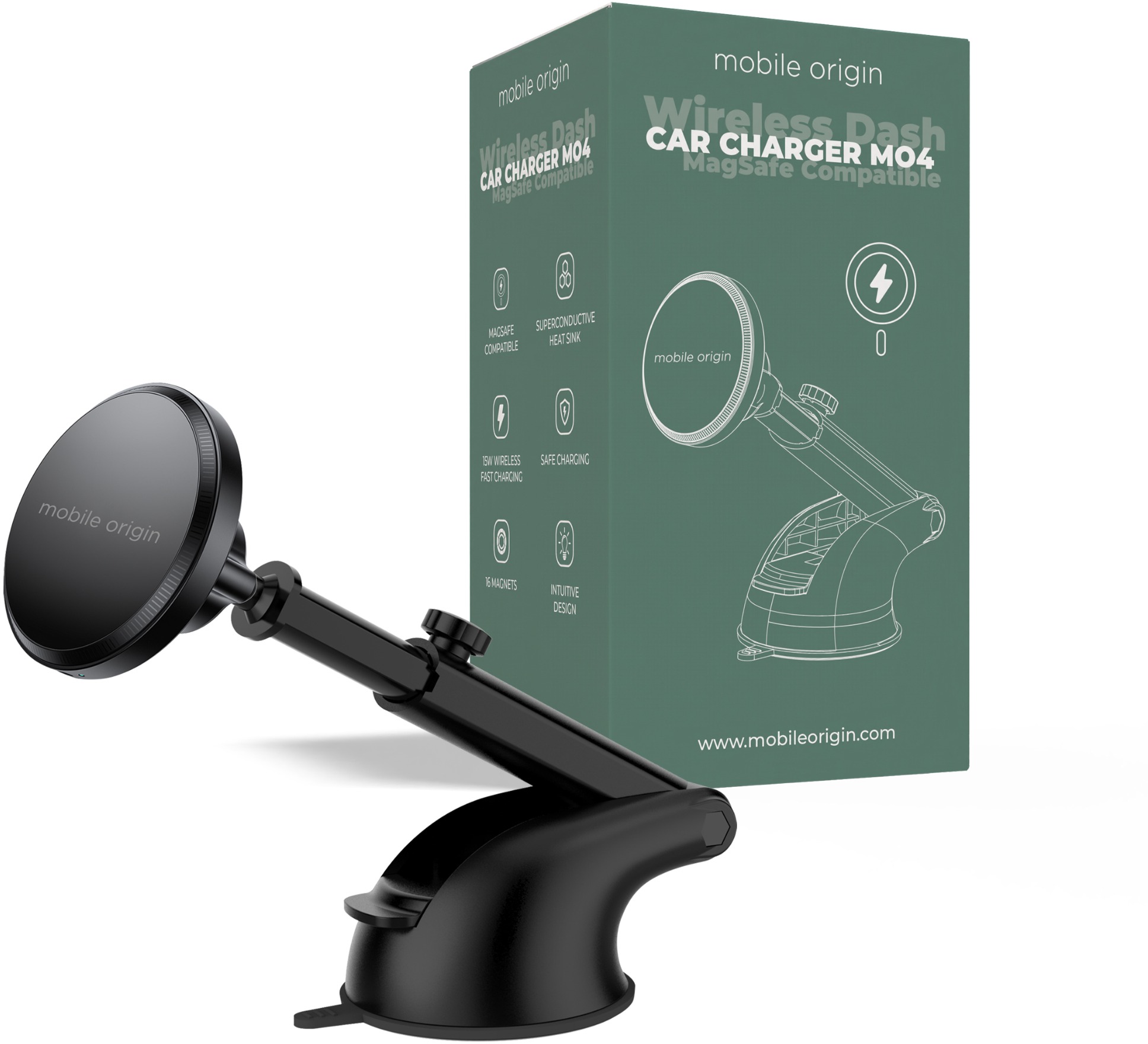 Mobile Origin Wireless Dash Car Charger MO4 MagSafe Compatible