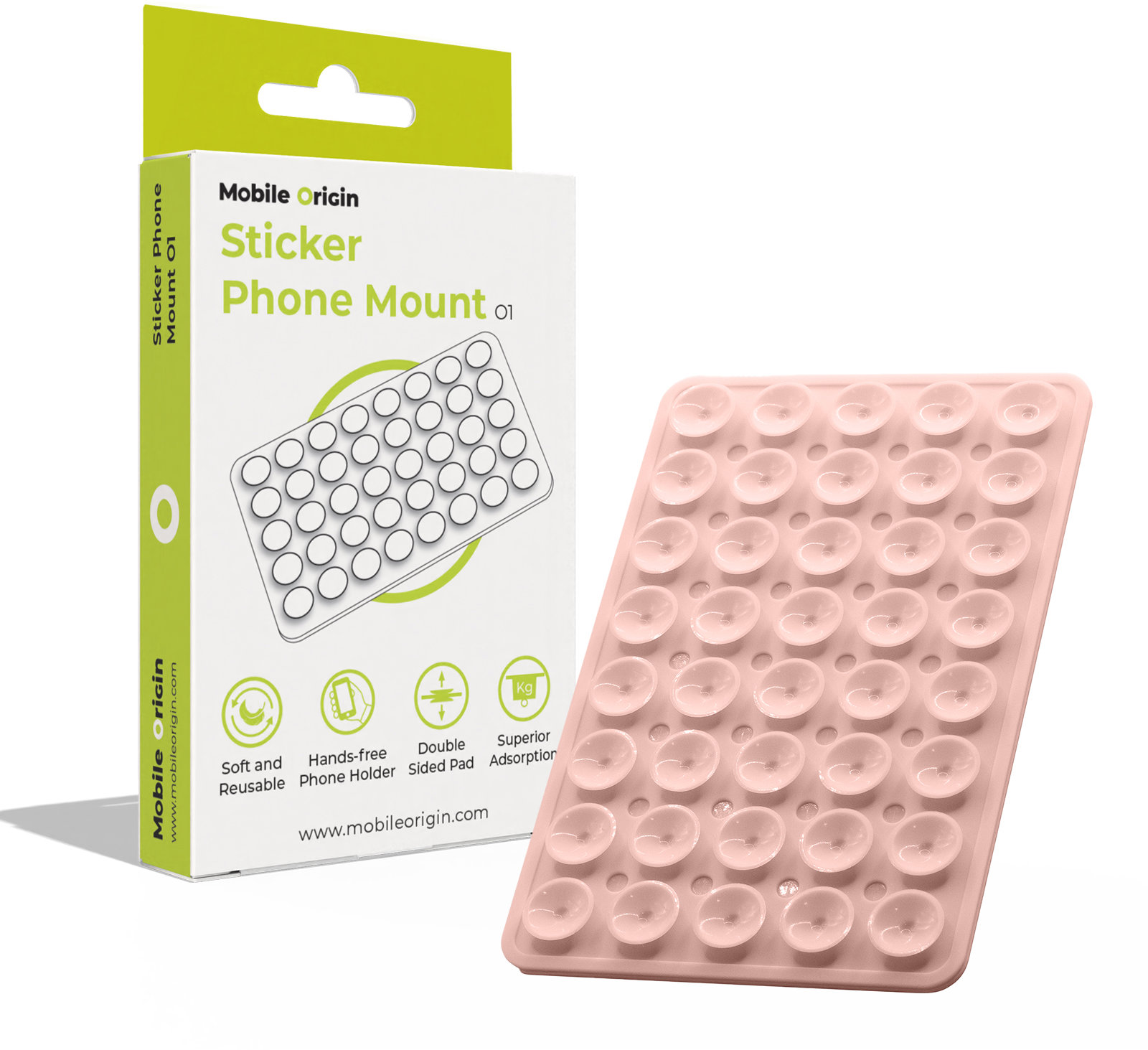 Mobile Origin Sticker Phone Mount O1 Light Pink